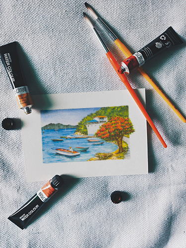 Aquarelle - Maison Bateau 2