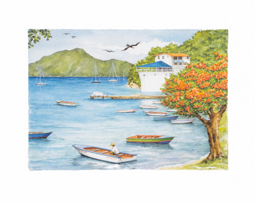 Aquarelle - Maison Bateau