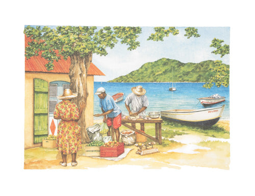 Aquarelle - Fish market