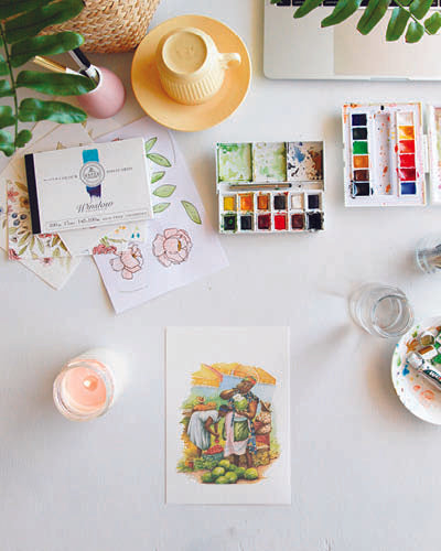 Aquarelle - Noix de coco