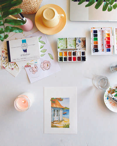 Aquarelle - Kaz au mouillage