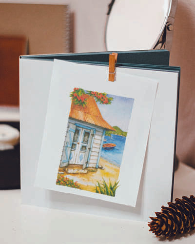 Aquarelle - Kaz au mouillage