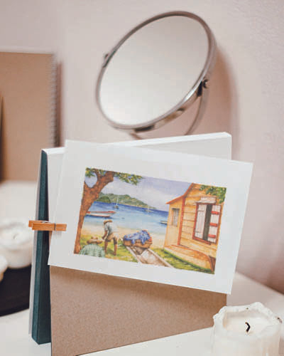 Aquarelle - baie des saintes