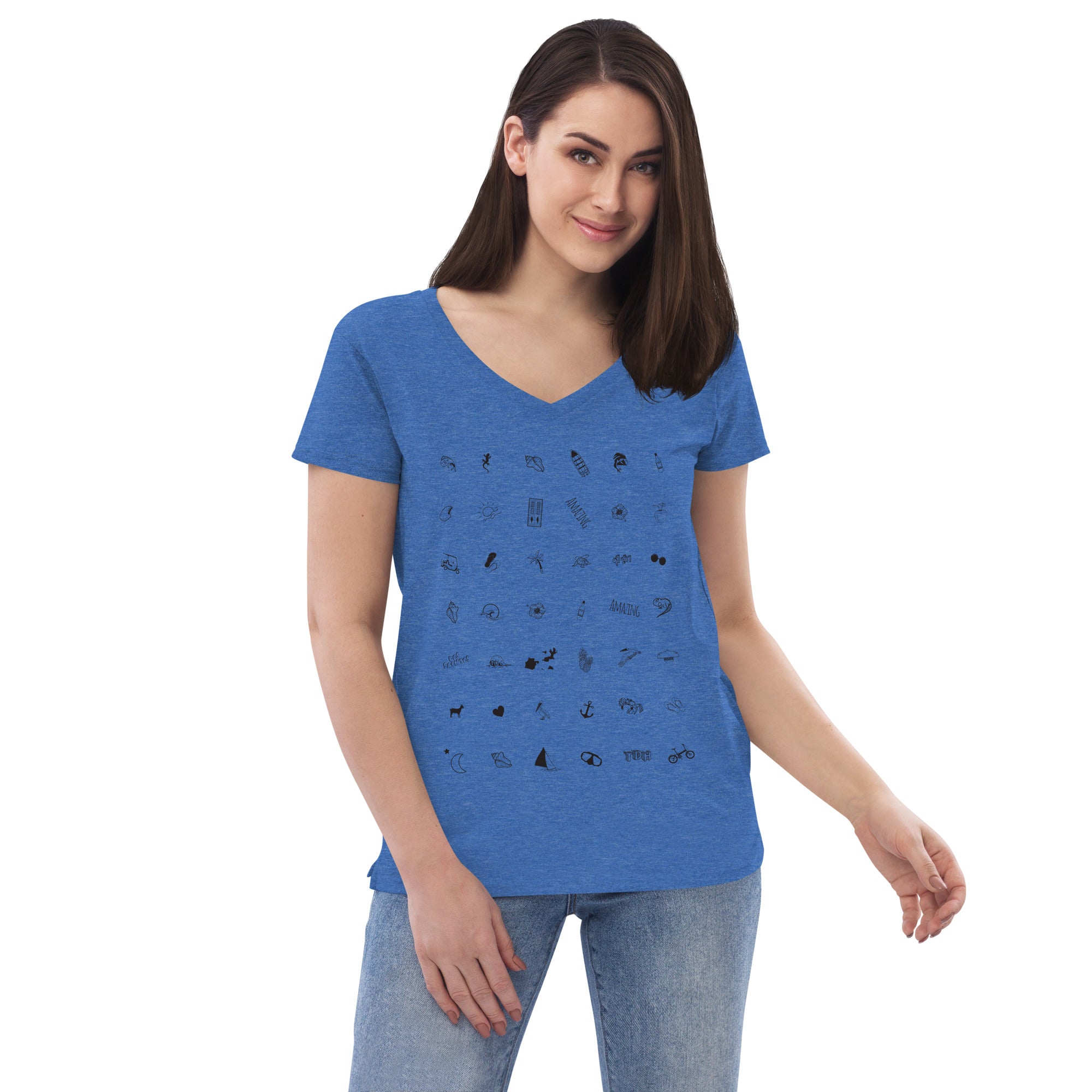 T-shirt col V éco-responsable femme