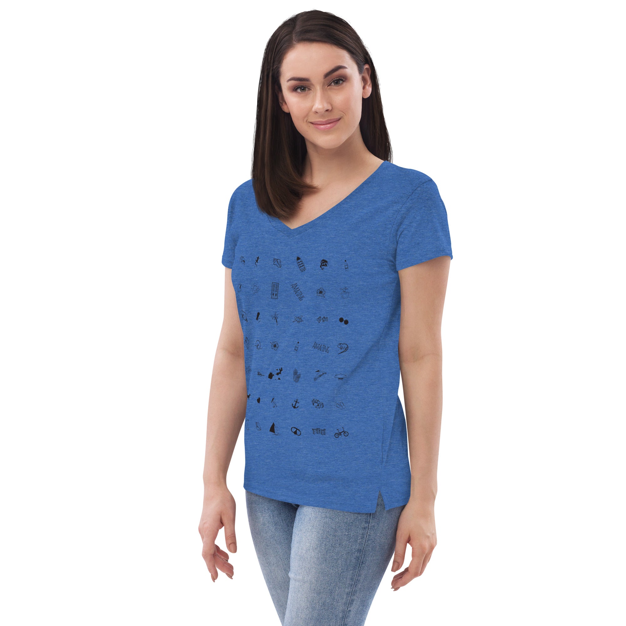 T-shirt col V éco-responsable femme