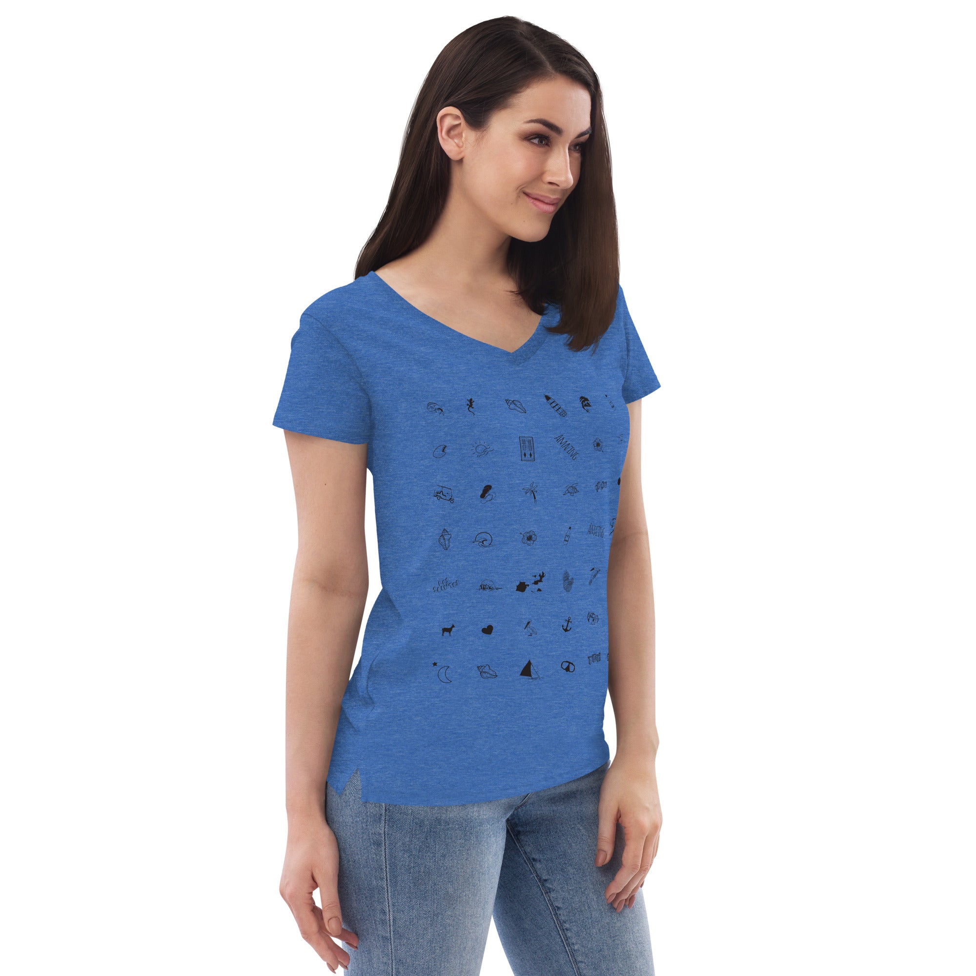 T-shirt col V éco-responsable femme