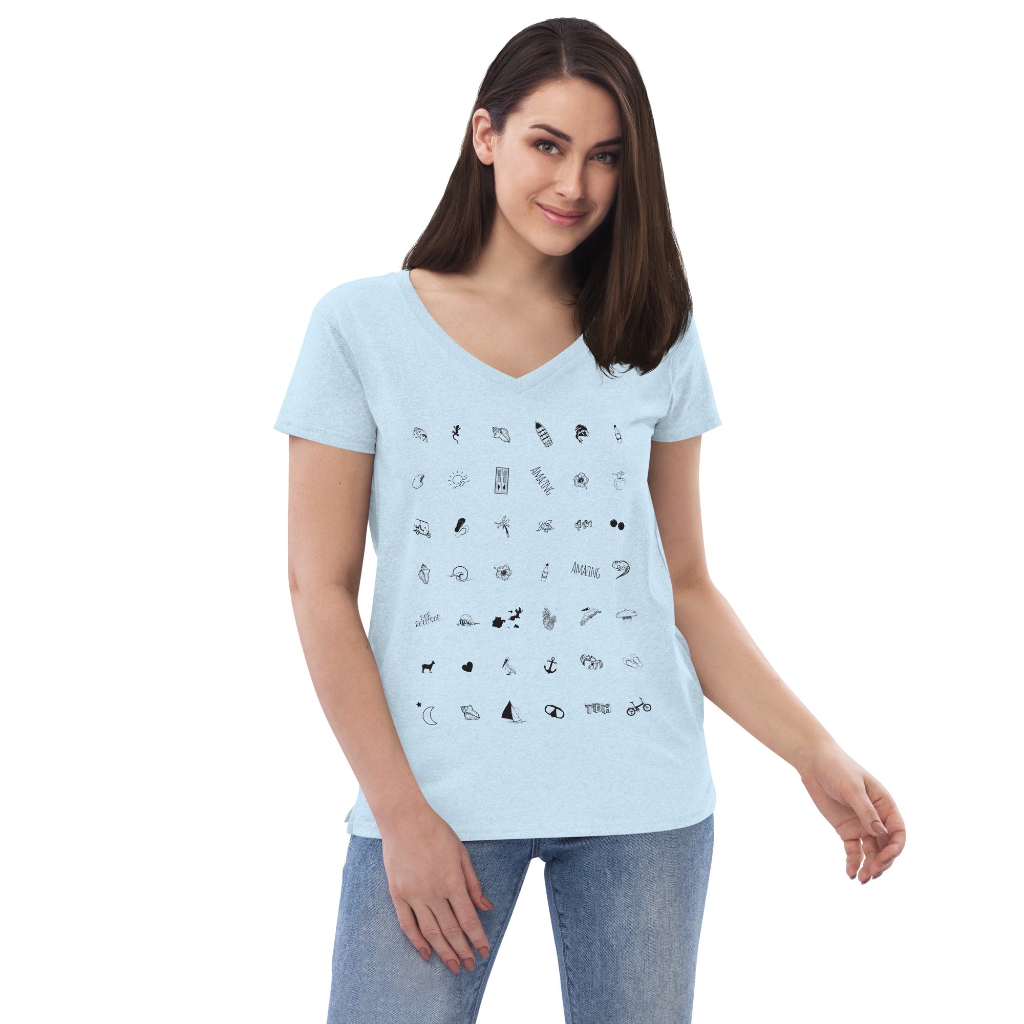 T-shirt col V éco-responsable femme