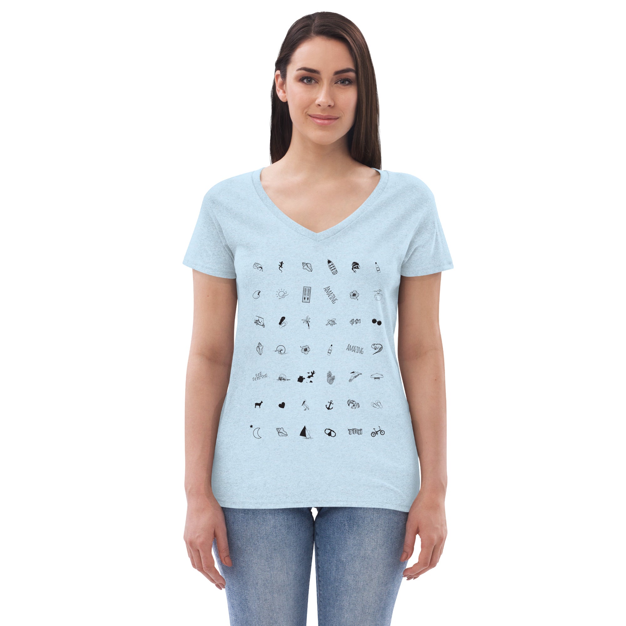 T-shirt col V éco-responsable femme