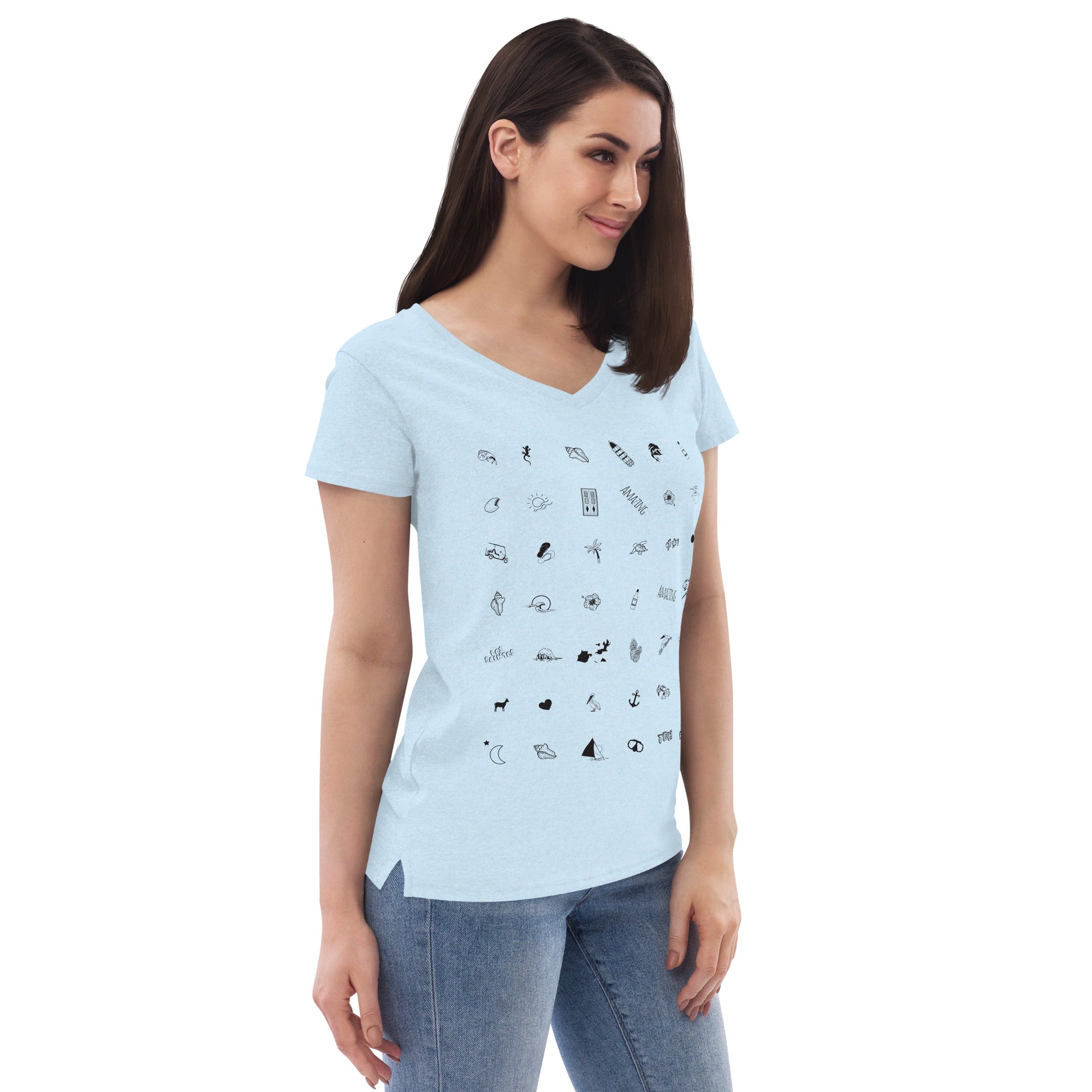 T-shirt col V éco-responsable femme