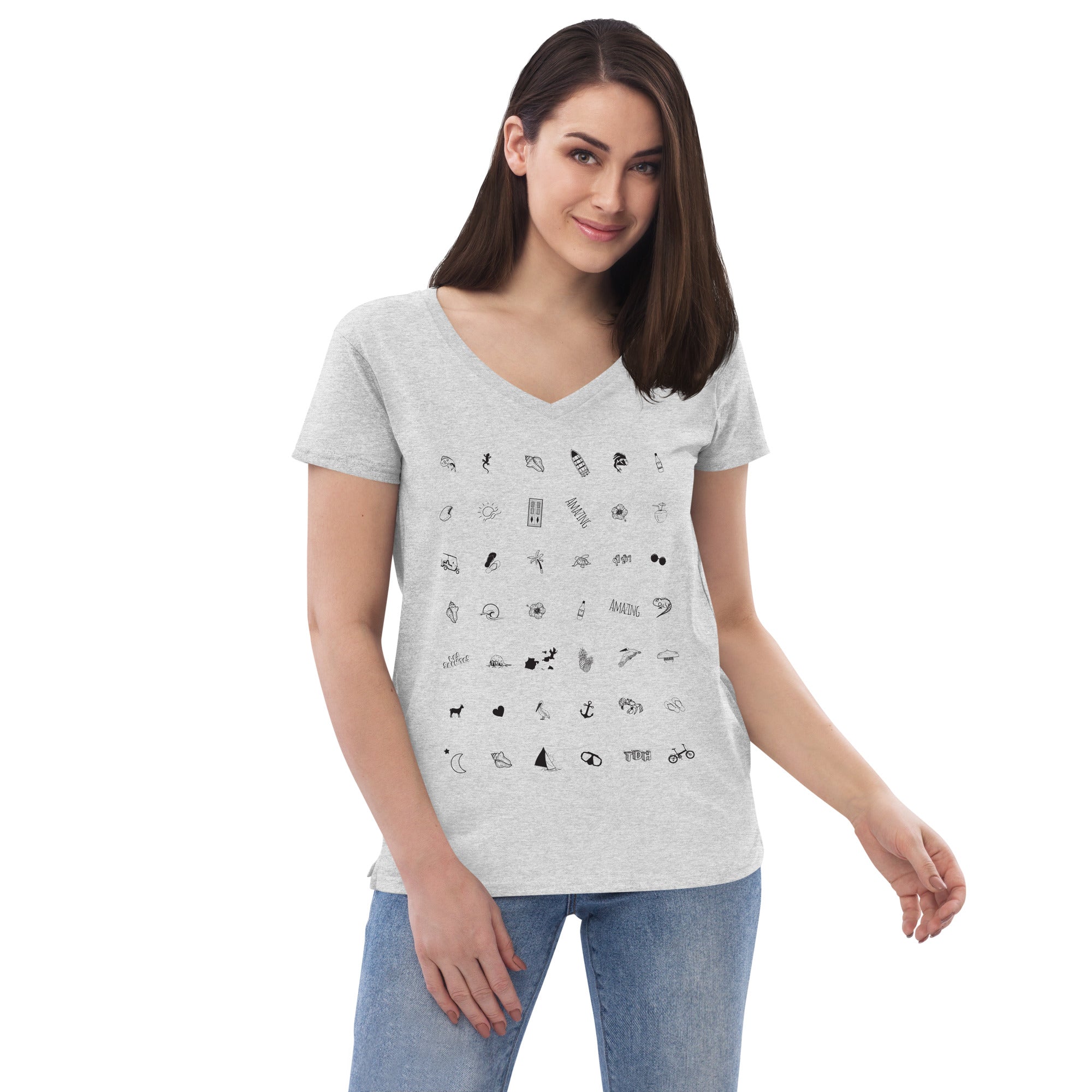 T-shirt col V éco-responsable femme