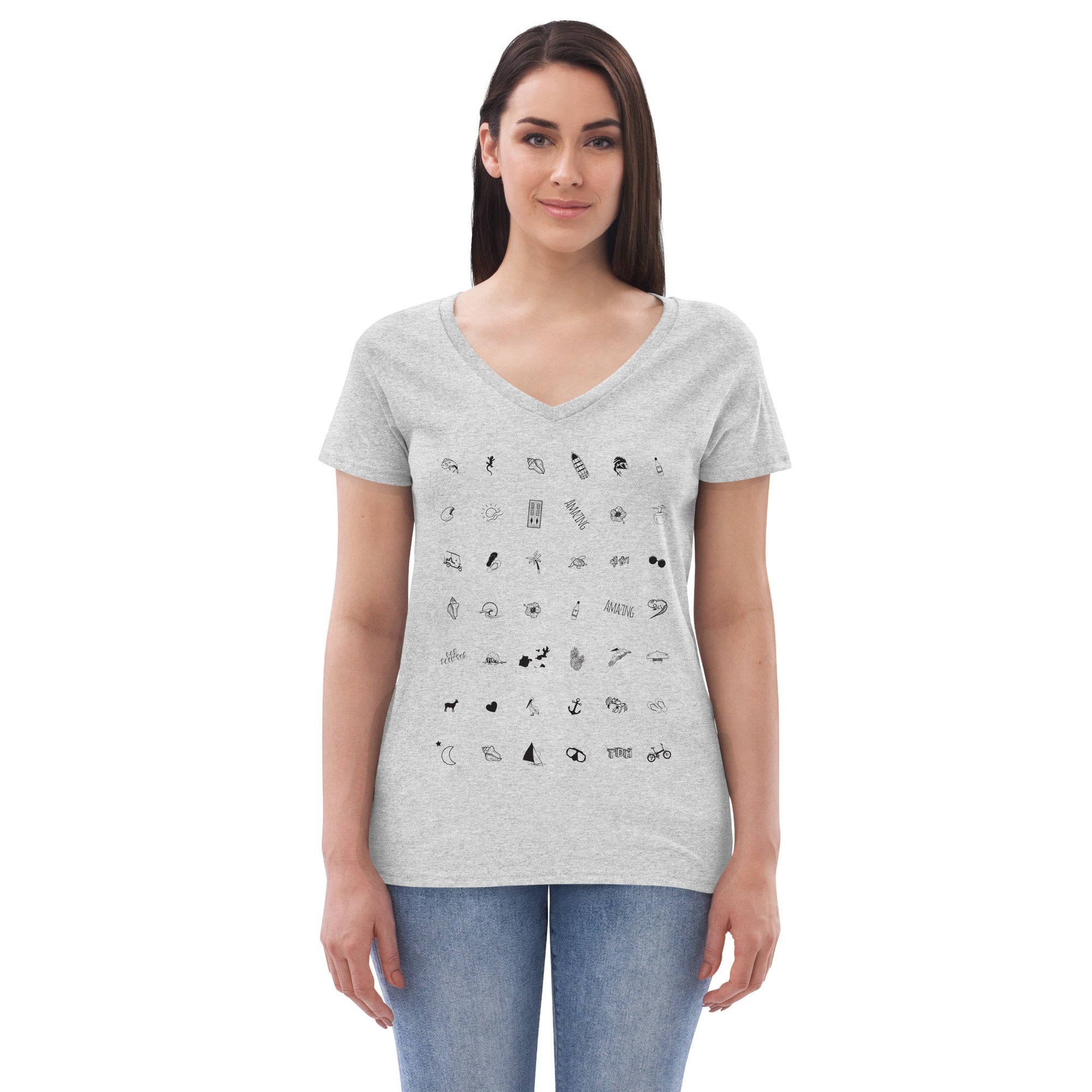 T-shirt col V éco-responsable femme