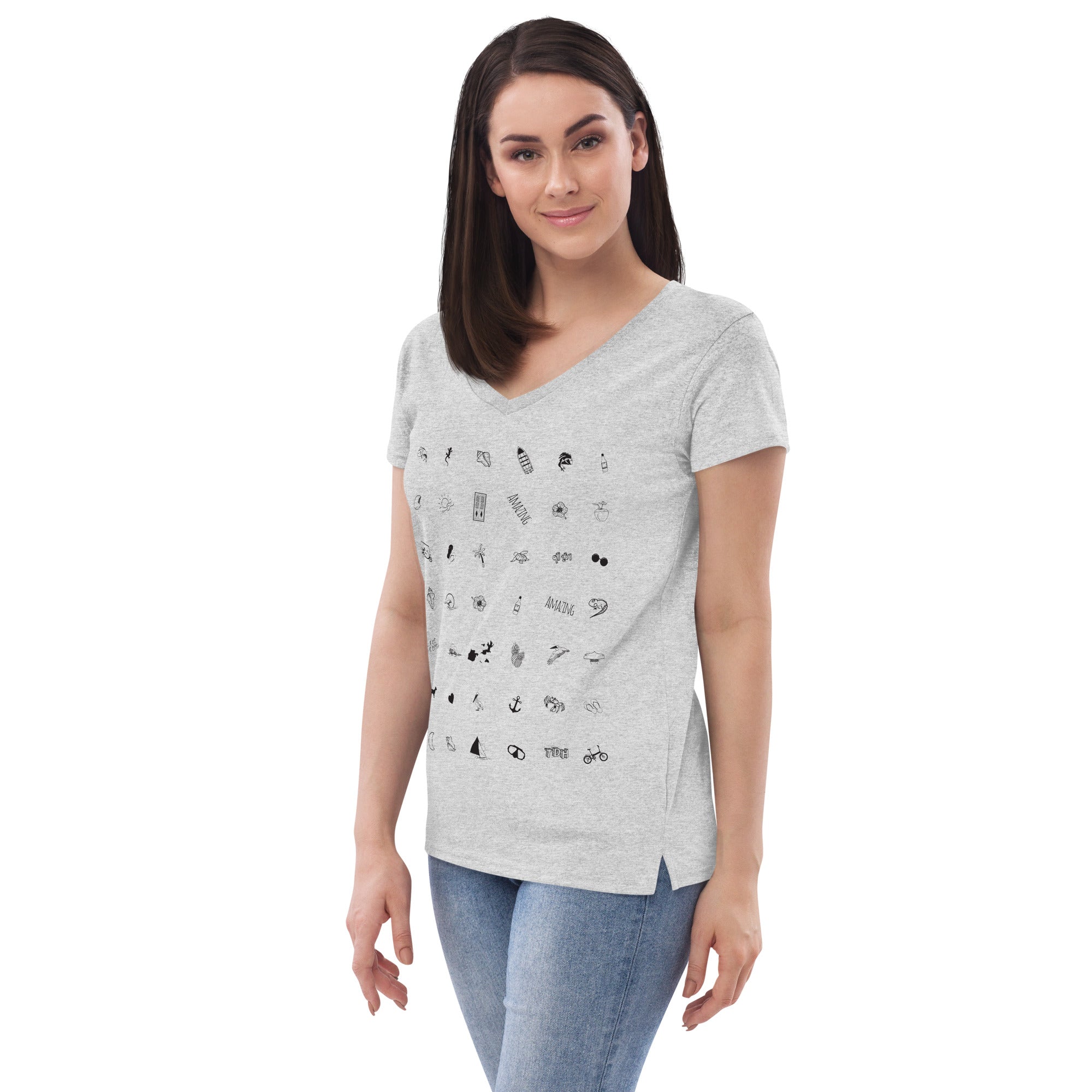 T-shirt col V éco-responsable femme