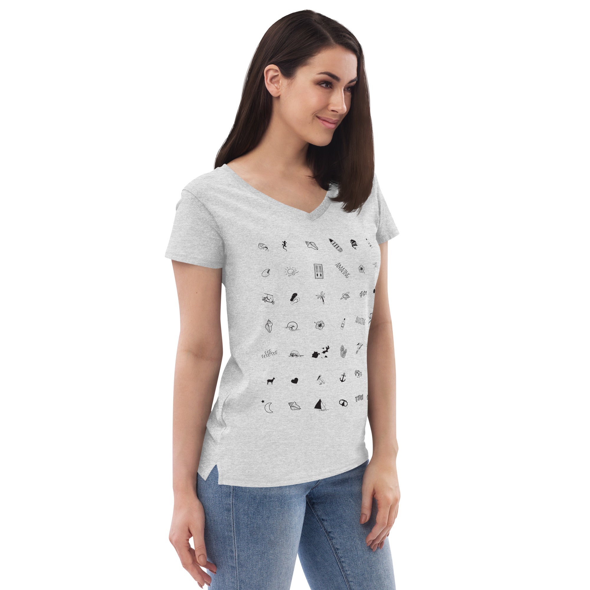 T-shirt col V éco-responsable femme