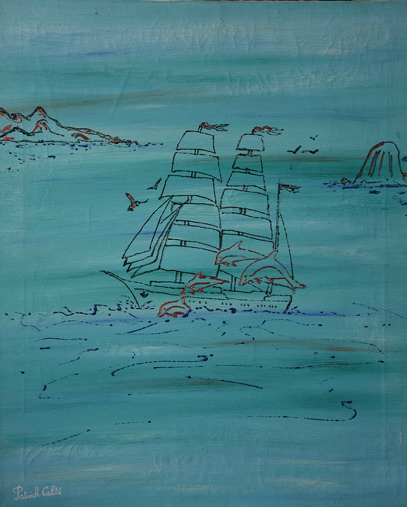 Le saut de dauphin - 50x60