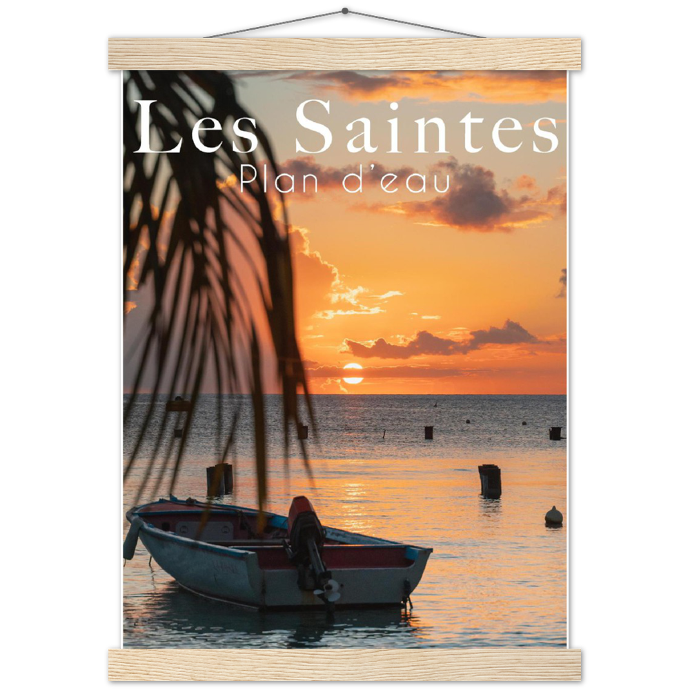 Affiche et support bois, coucher de soleil